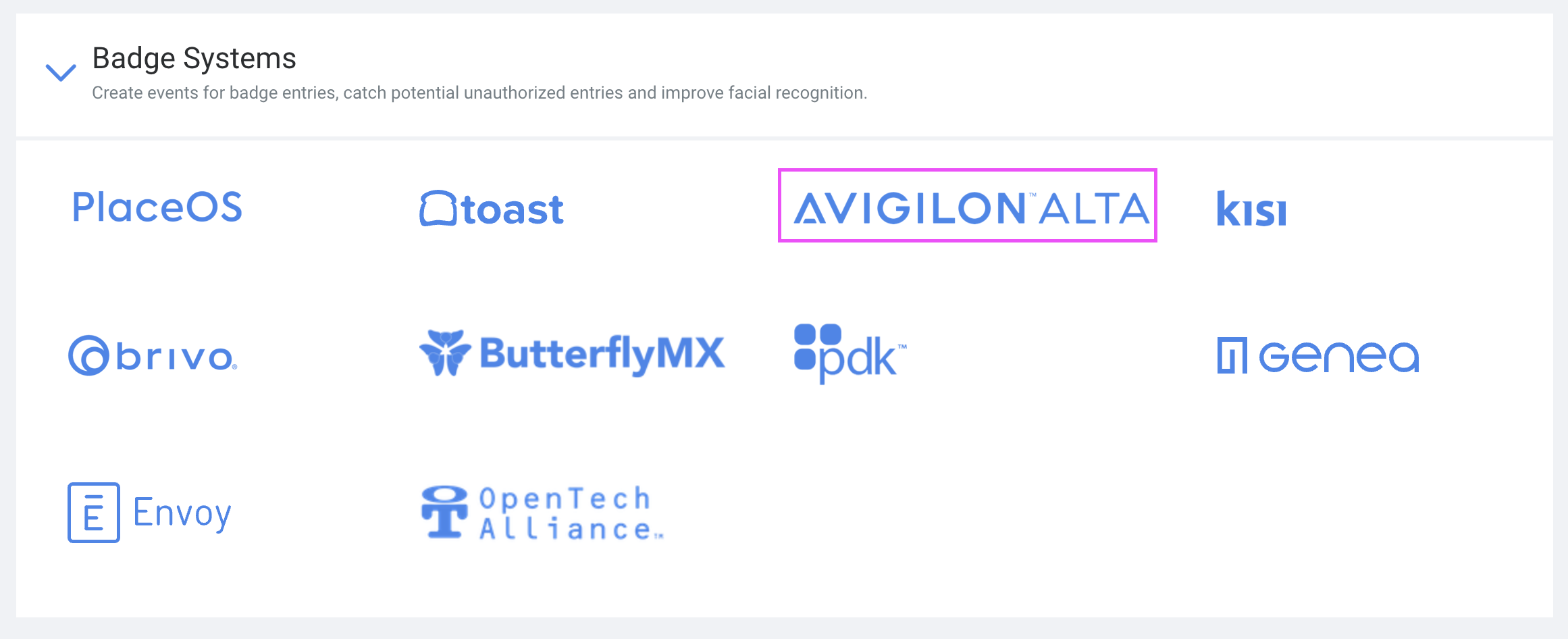 AVIGILON ALTA (formally OpenPath) Integration Rhombus Support